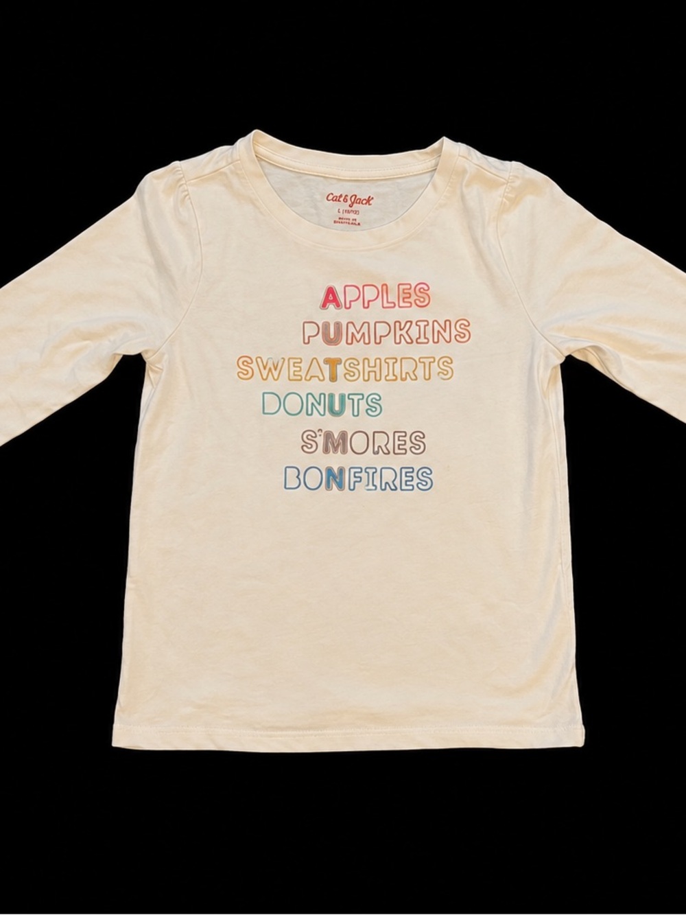 Cat & Jack Fall Graphic Long Sleeve Tee Girls S (6/6X)